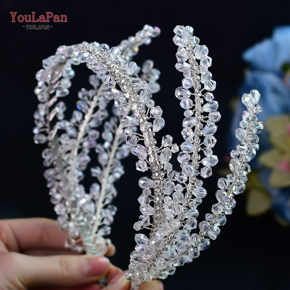 Pearl Hair Bands Women Hair Jewelry Rhinestone Headbands Women Tiara Wedding Headpieces for Bride Headband HP351