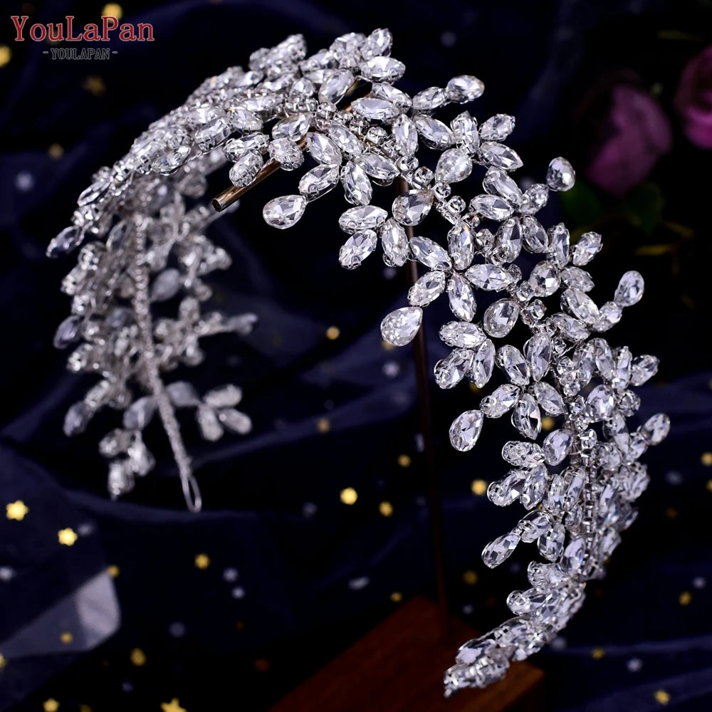 Pearl Hair Bands Women Hair Jewelry Rhinestone Headbands Women Tiara Wedding Headpieces for Bride Headband HP351