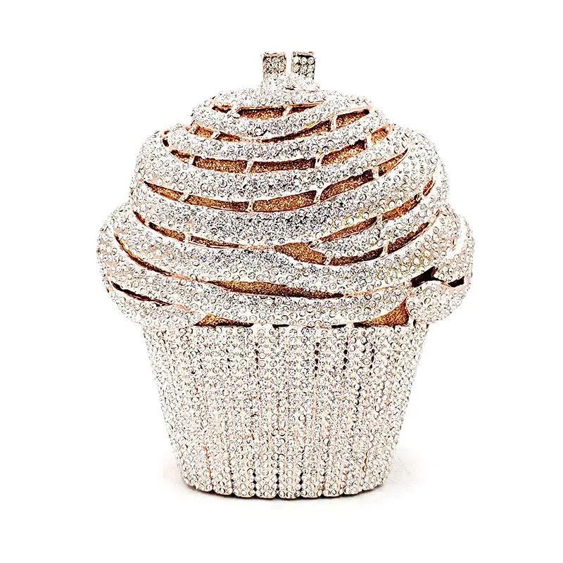 Fashion Women Accessories Beautiful Diamonds Luxury Clutches Big Cupcake Ice Cream Crystal Purses Bridal Wedding Party Purses