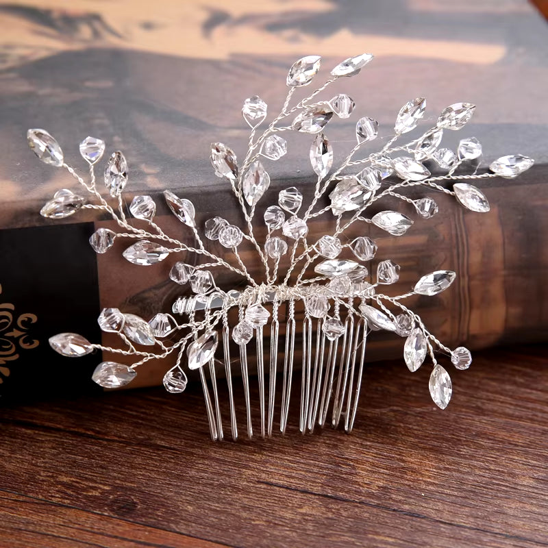 Bridal Pearl Hair Comb Wedding Accessories Rhinestone Flower Wedding Hair Comb Jewelry Wedding Hair Ornaments Bridal Headdress