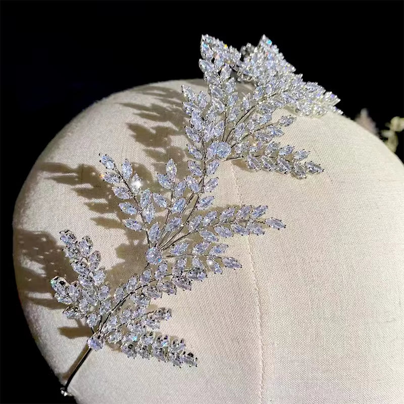 Fashion Bride Headband Crystal Leaf Hair Band,  Bridal Crown Tiaras ,Hair Accessories Wedding ,Wedding Accessories A01006