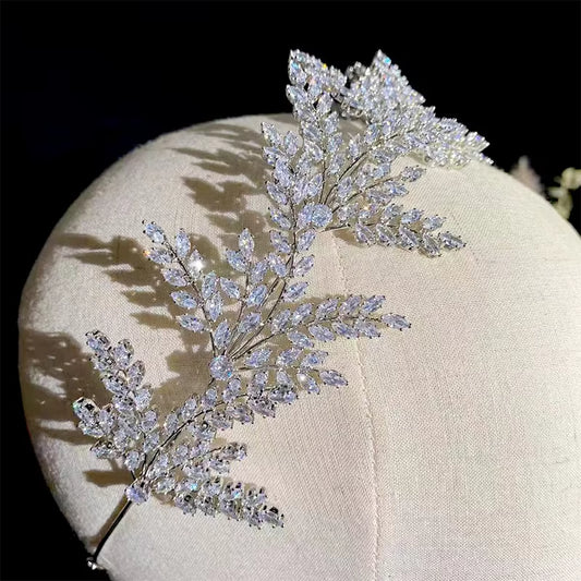 Fashion Bride Headband Crystal Leaf Hair Band,  Bridal Crown Tiaras ,Hair Accessories Wedding ,Wedding Accessories A01006