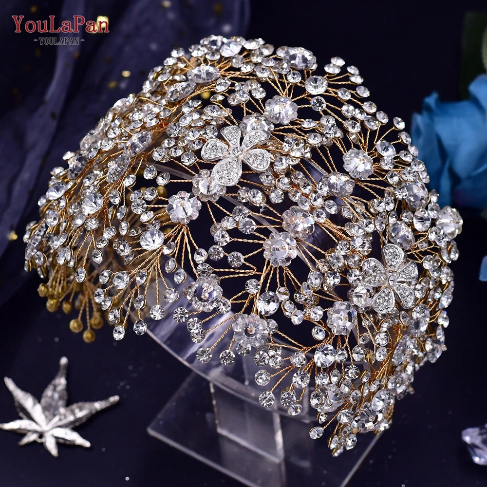 Luxury Bridal Crown Wedding Hair Accessories Bridal Tiara and Headdress Rhinestone Headband for Women Headpiece HP240