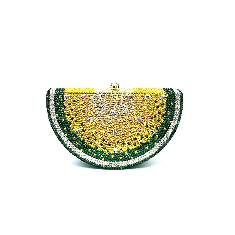 Special Top Design Bridal Wedding Party Purses Women Evening Party Diamonds Fruit Watermelon Slice Clutches Crystal Purses