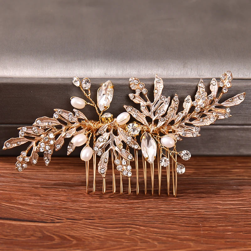 Wedding Hair Combs Bridal Hair Accessories for Women Hair Jewelry Silver Color Pearl Rhinestone Head Jewelry Women Accessories