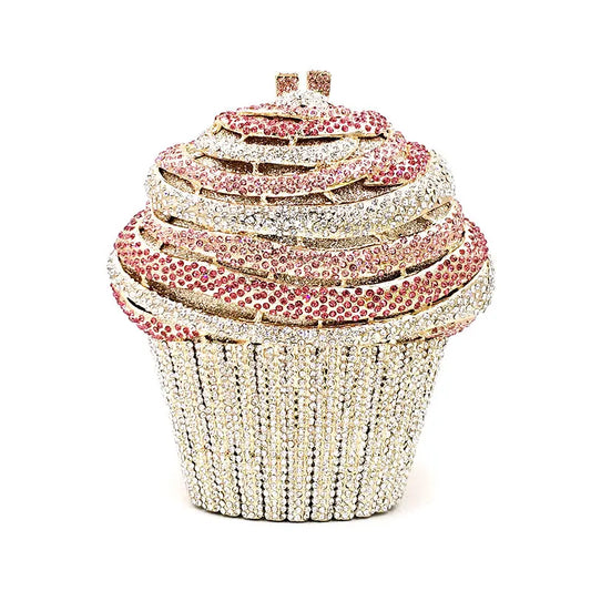 Fashion Women Accessories Beautiful Diamonds Luxury Clutches Big Cupcake Ice Cream Crystal Purses Bridal Wedding Party Purses