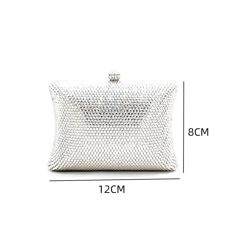 Bridal Wedding Party Purses Women Evening Party Luxury Diamonds Full Crystal Clutches Elegant Purses