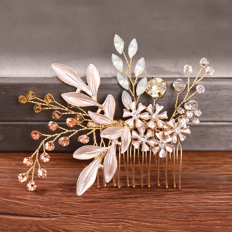 Wedding Hair Combs Bridal Hair Accessories for Women Hair Jewelry Silver Color Pearl Rhinestone Head Jewelry Women Accessories