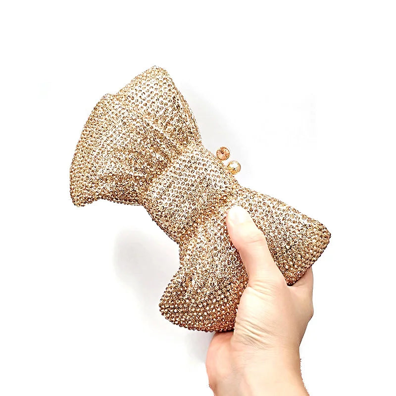 Classical Women Accessories Diamonds Luxury Clutches Bow Knot Crystal Purses Bridal Wedding Party Popsicle Purses