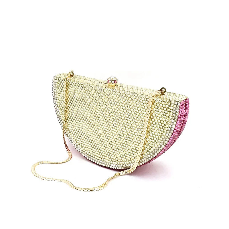 Special Top Design Bridal Wedding Party Purses Women Evening Party Diamonds Fruit Watermelon Slice Clutches Crystal Purses