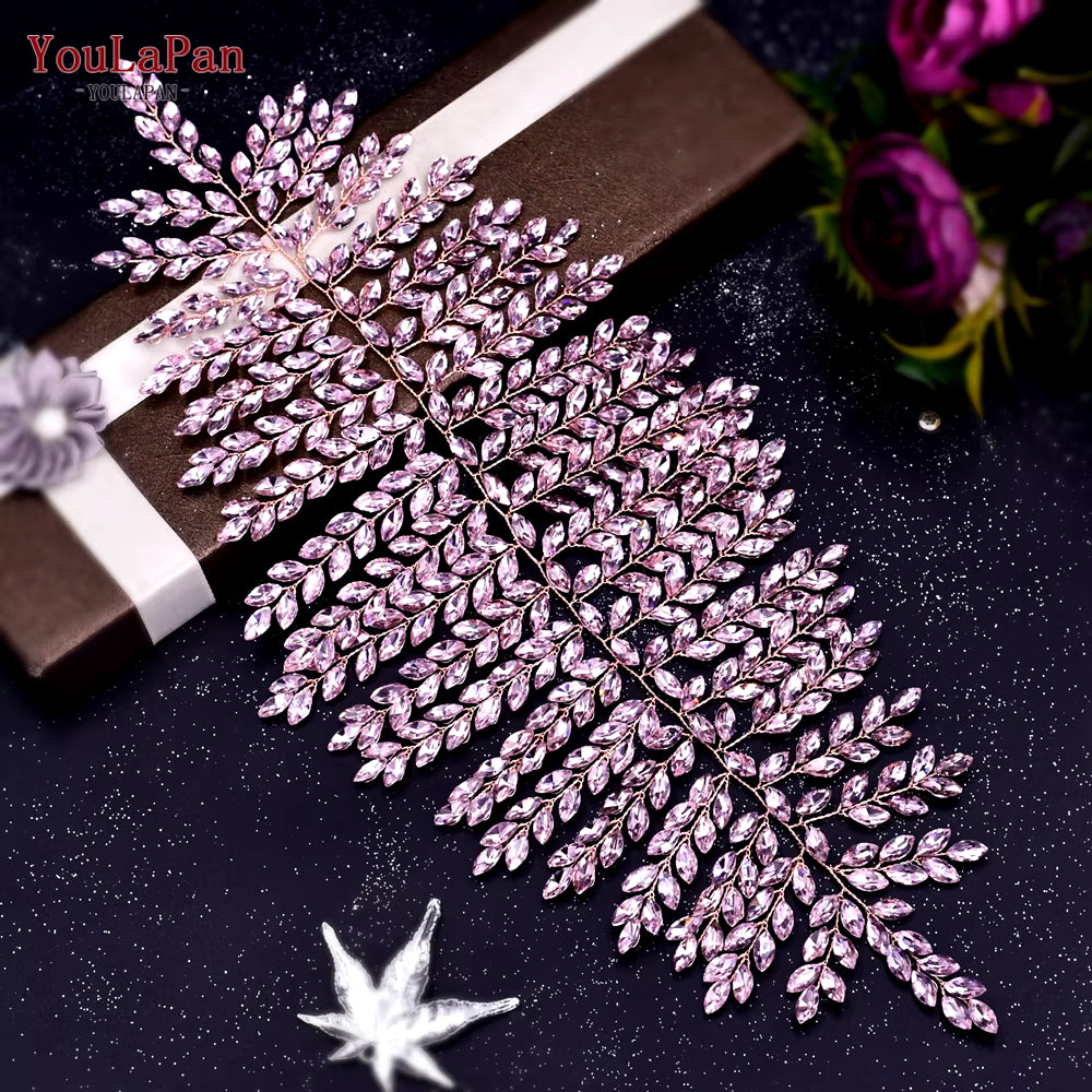 Handmade Crystal Rhinestones Silver Golden Wedding Headband Headpiece Jewelled Headband Wedding Hair Jewelry HP237