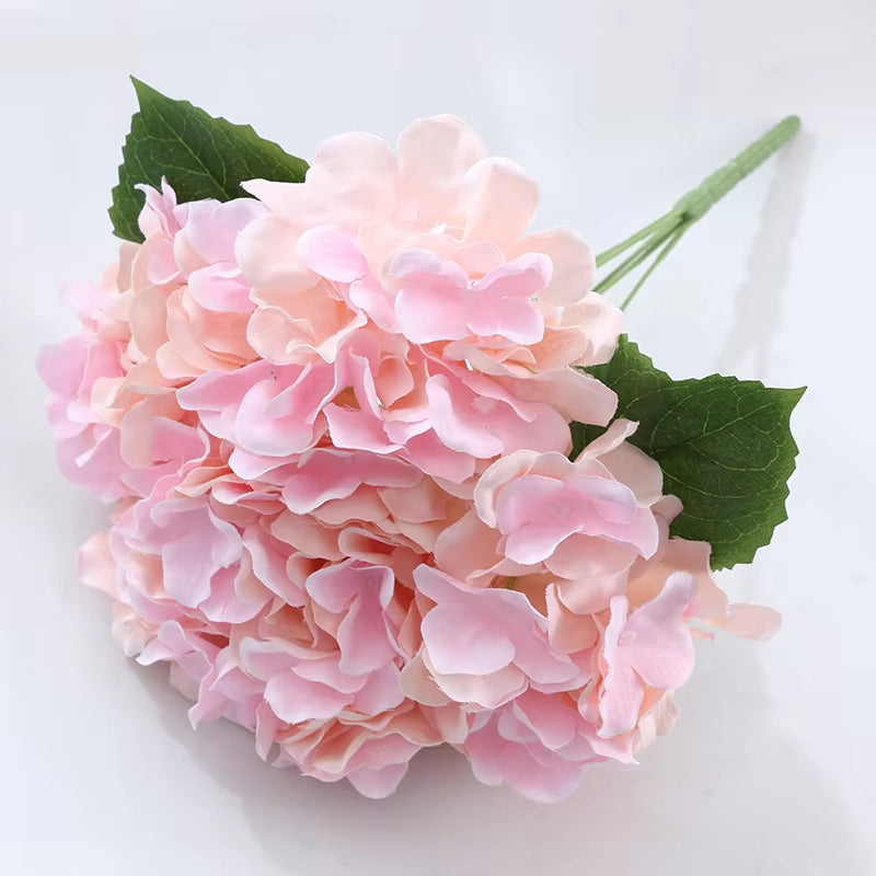 5 Heads Hydrangea Bouquet Silk Artificial Flowers for Party Wedding Living Room Decoration Accessories Home Decor