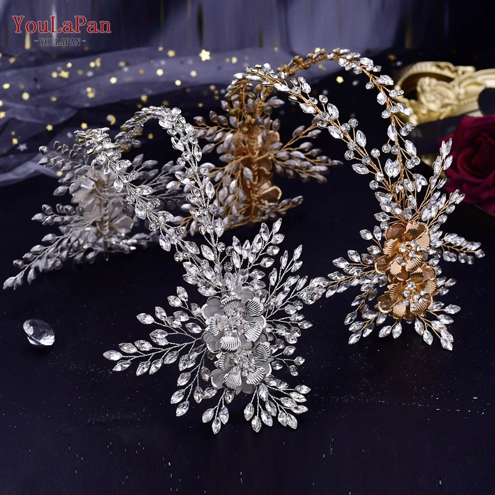 Luxury Bridal Crown Wedding Hair Accessories Bridal Tiara and Headdress Rhinestone Headband for Women Headpiece HP240