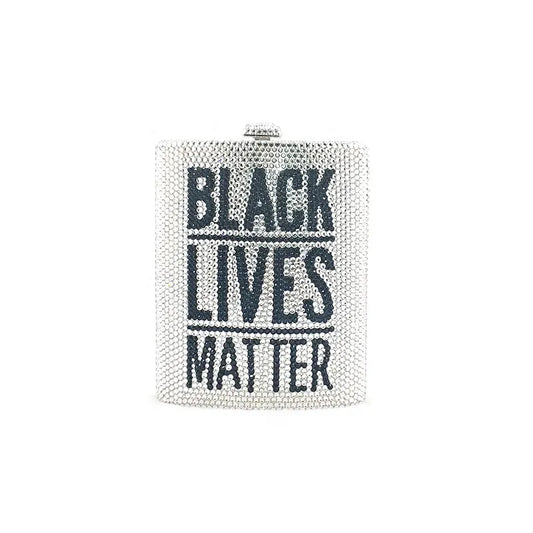 BLACK LIVES MATTER ROCK Women Evening Party Lip Clutches Full Crystal Classical Purses Bag