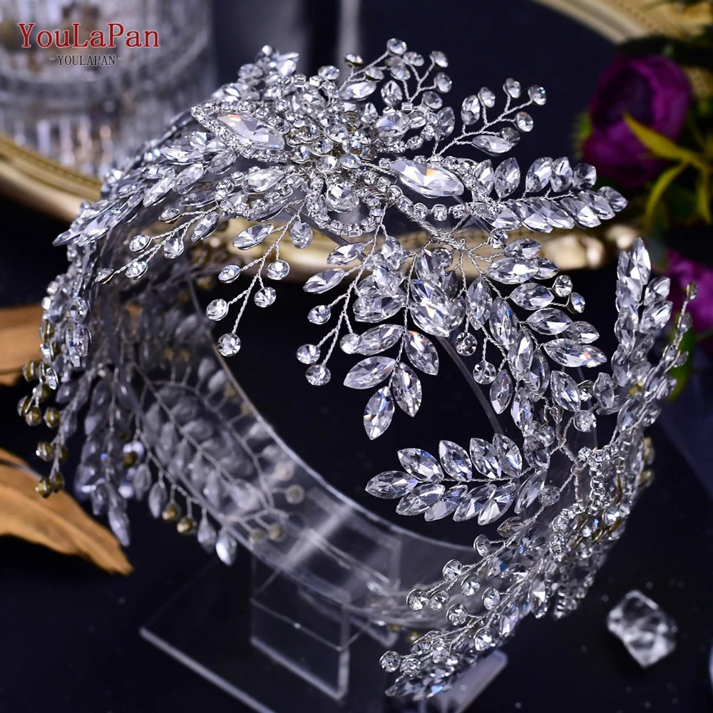 Luxury Bridal Crown Wedding Hair Accessories Bridal Tiara and Headdress Rhinestone Headband for Women Headpiece HP240