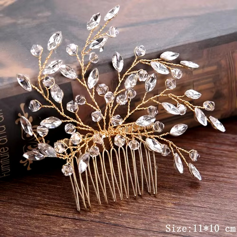 Bridal Pearl Hair Comb Wedding Accessories Rhinestone Flower Wedding Hair Comb Jewelry Wedding Hair Ornaments Bridal Headdress