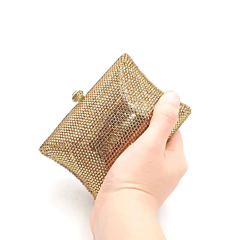 Bridal Wedding Party Purses Women Evening Party Luxury Diamonds Full Crystal Clutches Elegant Purses