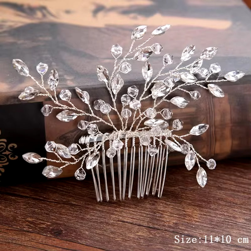 Bridal Pearl Hair Comb Wedding Accessories Rhinestone Flower Wedding Hair Comb Jewelry Wedding Hair Ornaments Bridal Headdress