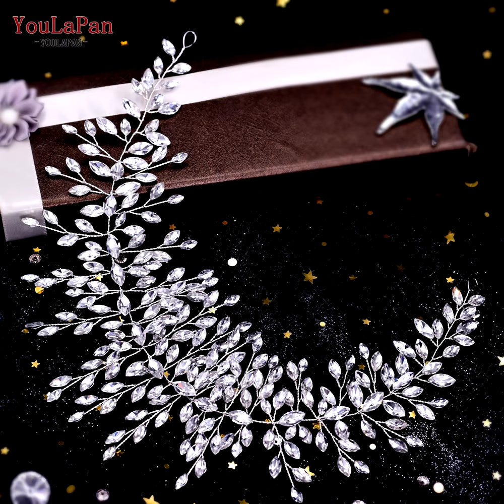 Handmade Crystal Rhinestones Silver Golden Wedding Headband Headpiece Jewelled Headband Wedding Hair Jewelry HP237