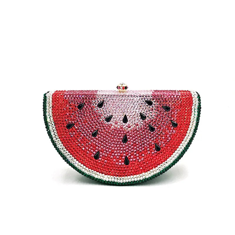 Special Top Design Bridal Wedding Party Purses Women Evening Party Diamonds Fruit Watermelon Slice Clutches Crystal Purses