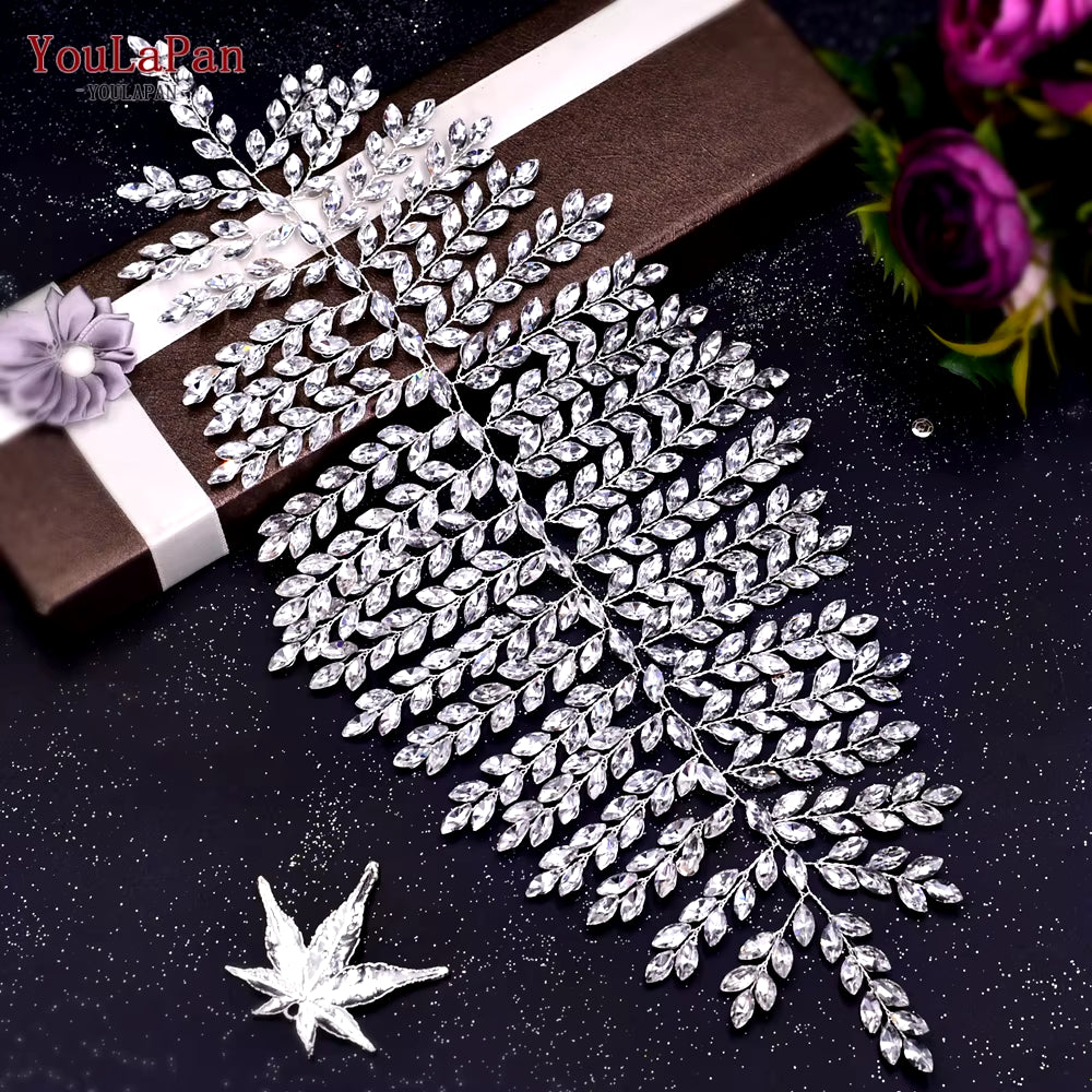 Handmade Crystal Rhinestones Silver Golden Wedding Headband Headpiece Jewelled Headband Wedding Hair Jewelry HP237