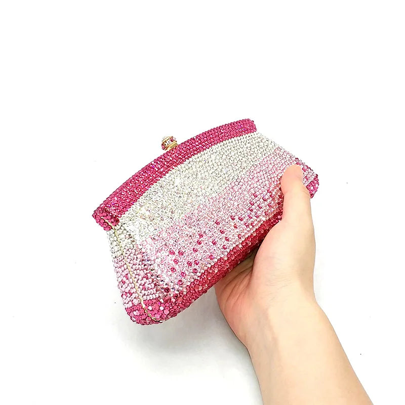 SMALL Elegant Bridal Wedding Party Purses Women Evening Party Classical Bird Rose Diamonds Full Crystal Small Clutches