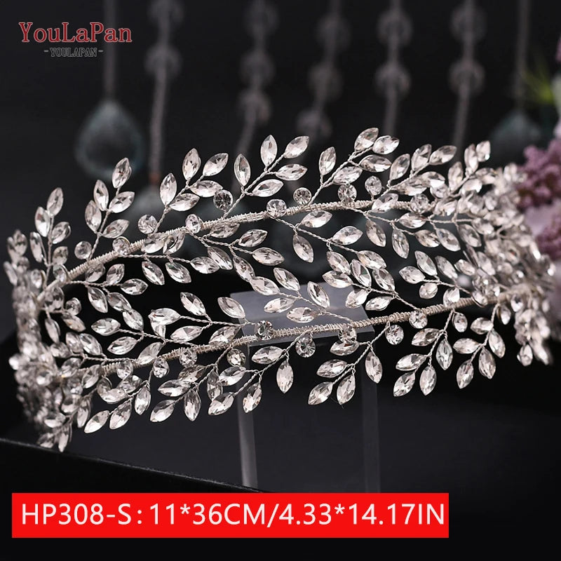 Luxury Bridal Crown Wedding Hair Accessories Bridal Tiara and Headdress Rhinestone Headband for Women Headpiece HP240