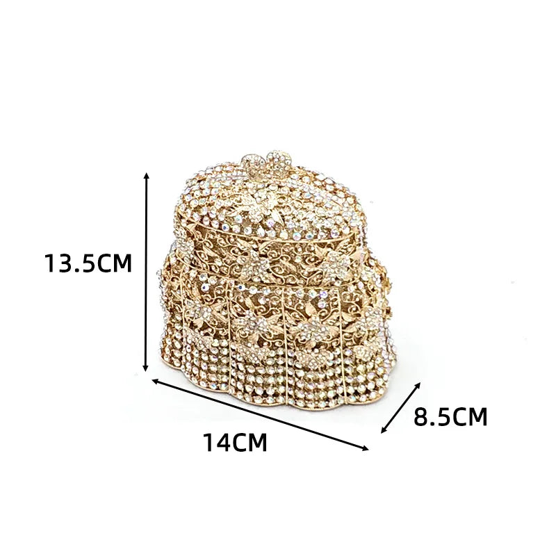 Luxury Bridal Wedding Party Purses Elegant Purses Women Evening Party Fashion Purses Diamonds Windbell Crystal Clutches