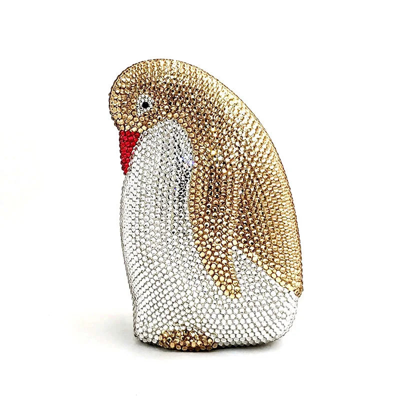 Ladies Purses Bridal Wedding Party Women Evening Party Bag Diamonds Animal Full Crystal Clutches Cute Penguin Crystal Purse