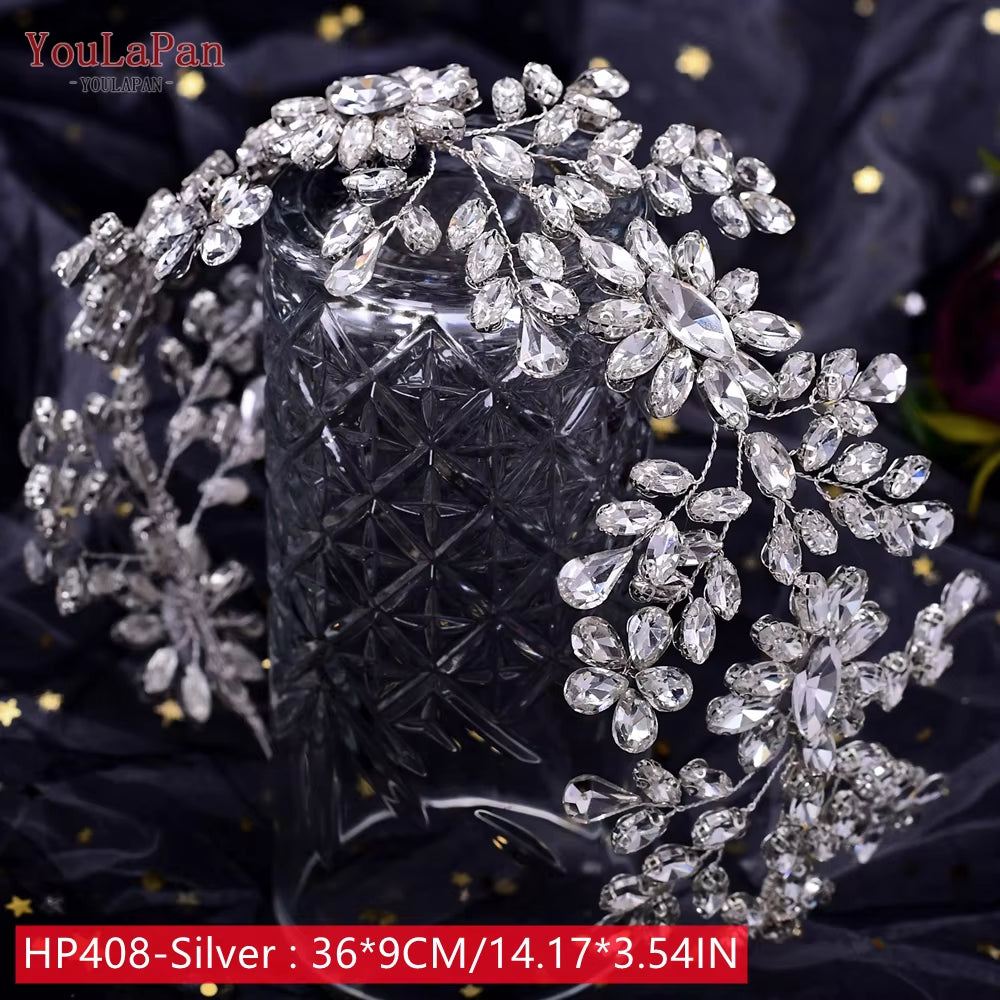 Bridal Tiaras for Wedding Rhinestone Hair Piece Crystal Headpiece Wedding Headpieces for Bride Hair Jewelry HP304