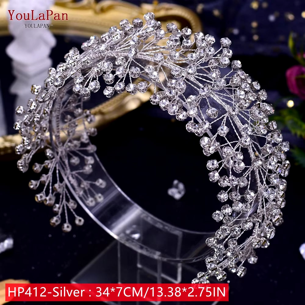 Bridal Tiaras for Wedding Rhinestone Hair Piece Crystal Headpiece Wedding Headpieces for Bride Hair Jewelry HP304