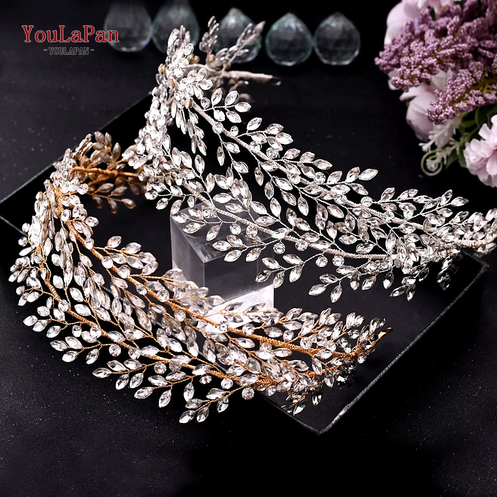 Bridal Tiaras for Wedding Rhinestone Hair Piece Crystal Headpiece Wedding Headpieces for Bride Hair Jewelry HP304