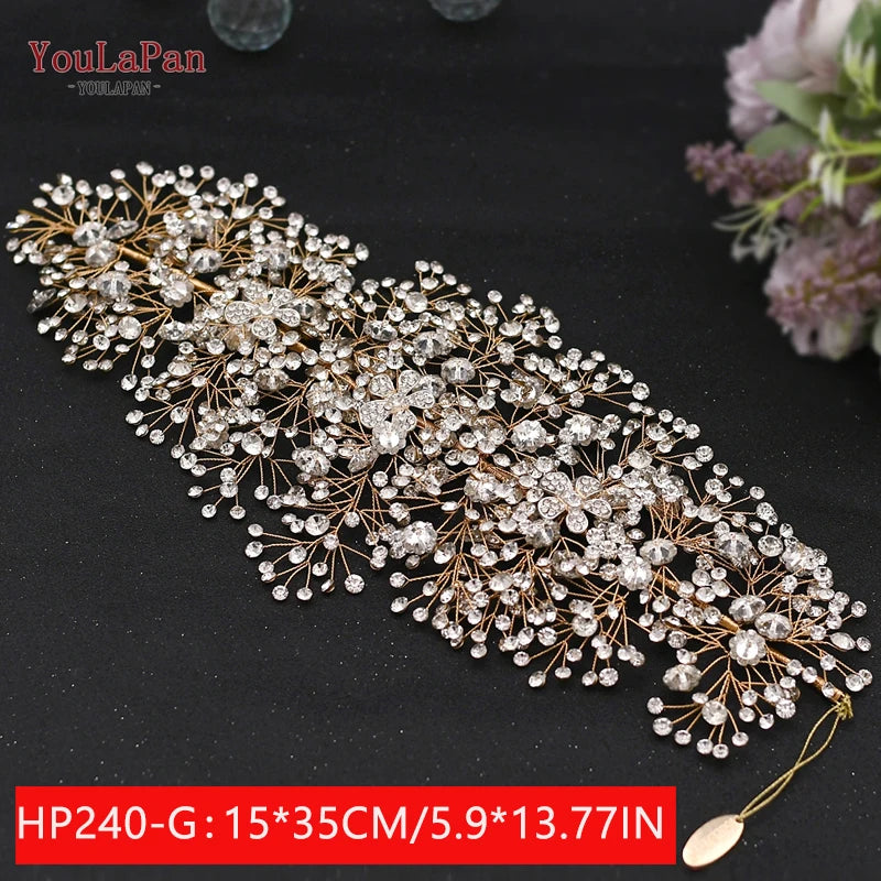 Luxury Bridal Crown Wedding Hair Accessories Bridal Tiara and Headdress Rhinestone Headband for Women Headpiece HP240