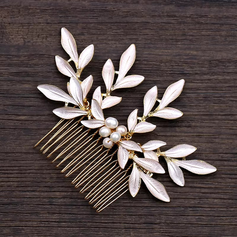 Bridal Pearl Hair Comb Wedding Accessories Rhinestone Flower Wedding Hair Comb Jewelry Wedding Hair Ornaments Bridal Headdress