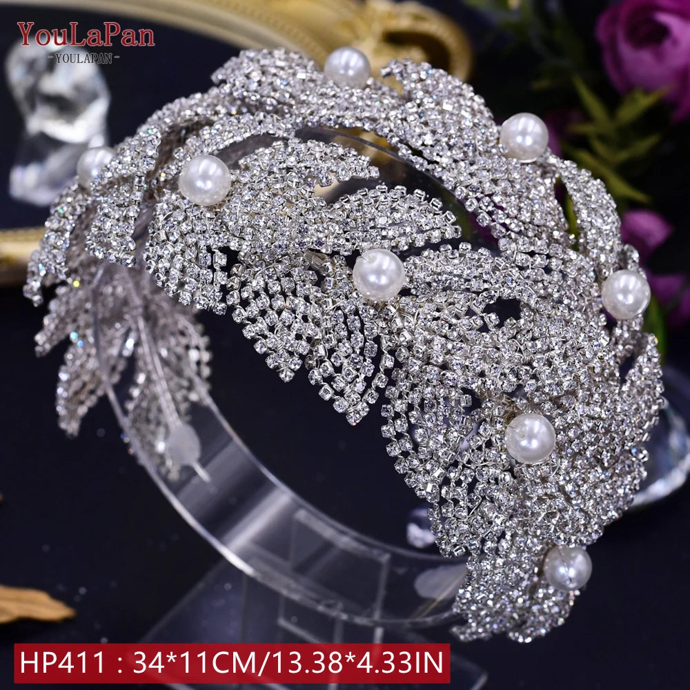 Luxury Bridal Crown Wedding Hair Accessories Bridal Tiara and Headdress Rhinestone Headband for Women Headpiece HP240