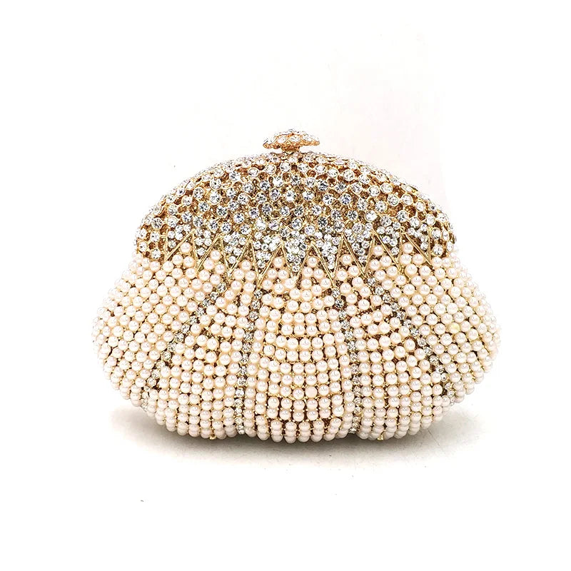 Elegant Women Evening Party Handbag Diamonds Elegant Purses Luxury Clutch Bridal Wedding Party Pearl Wallet Crystal Purses Bag