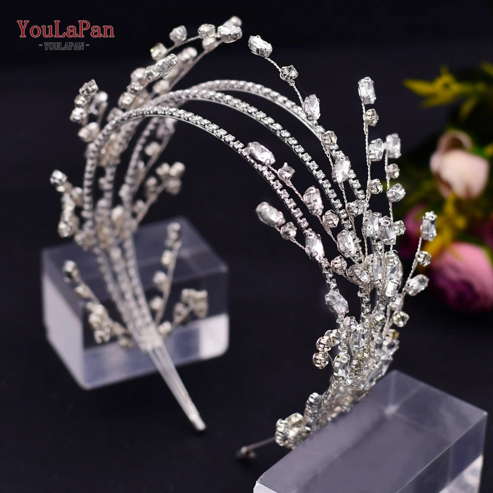 Pearl Hair Bands Women Hair Jewelry Rhinestone Headbands Women Tiara Wedding Headpieces for Bride Headband HP351