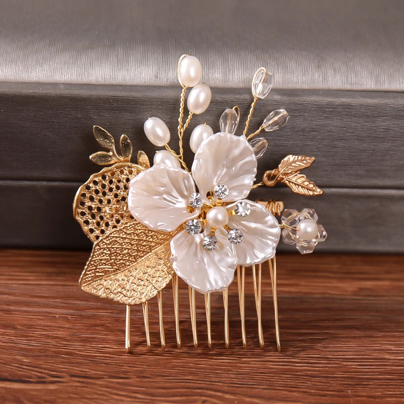 Wedding Hair Combs Bridal Hair Accessories for Women Hair Jewelry Silver Color Pearl Rhinestone Head Jewelry Women Accessories