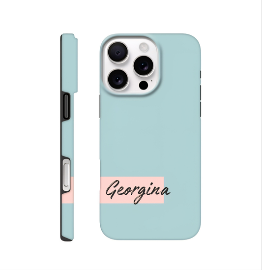 Green - Peach Personalized Name Phone Case | Customizable iPhone  Case | Minimalist Protective Cover | Gift for Her | Custom Name Accessory