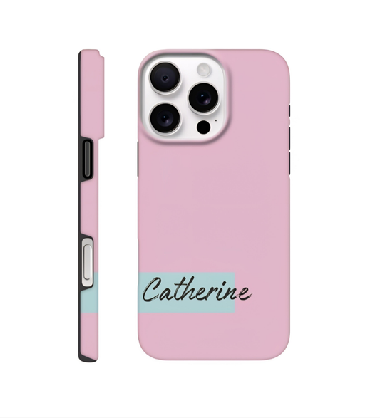 Pink - Green Personalized Name Phone Case | Customizable iPhone Case | Minimalist Protective Cover | Gift for Her | Custom Name Accessory