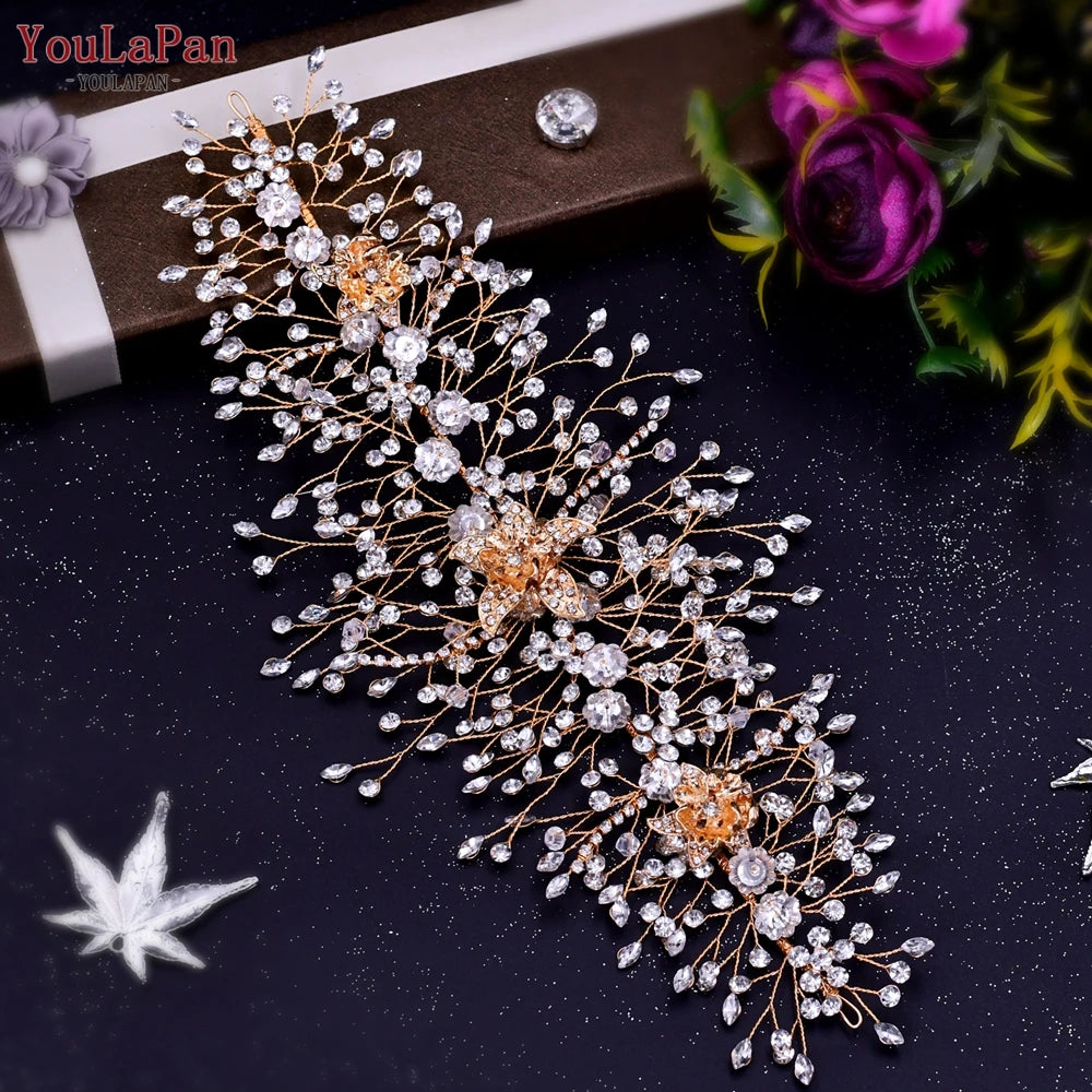 Luxury Bridal Crown Wedding Hair Accessories Bridal Tiara and Headdress Rhinestone Headband for Women Headpiece HP240