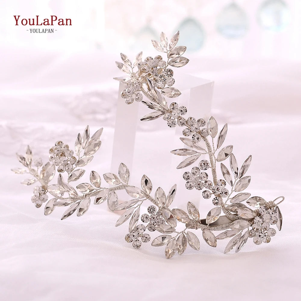 HP253 Luxury Crystal Bridal Headpiece Floral Wedding Hair Vine Clip Party Prom Hair Jewelry Brides Hair Accessories