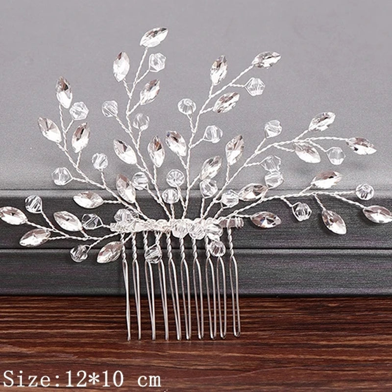 Wedding Hair Combs Bridal Hair Accessories for Women Hair Jewelry Silver Color Pearl Rhinestone Head Jewelry Women Accessories