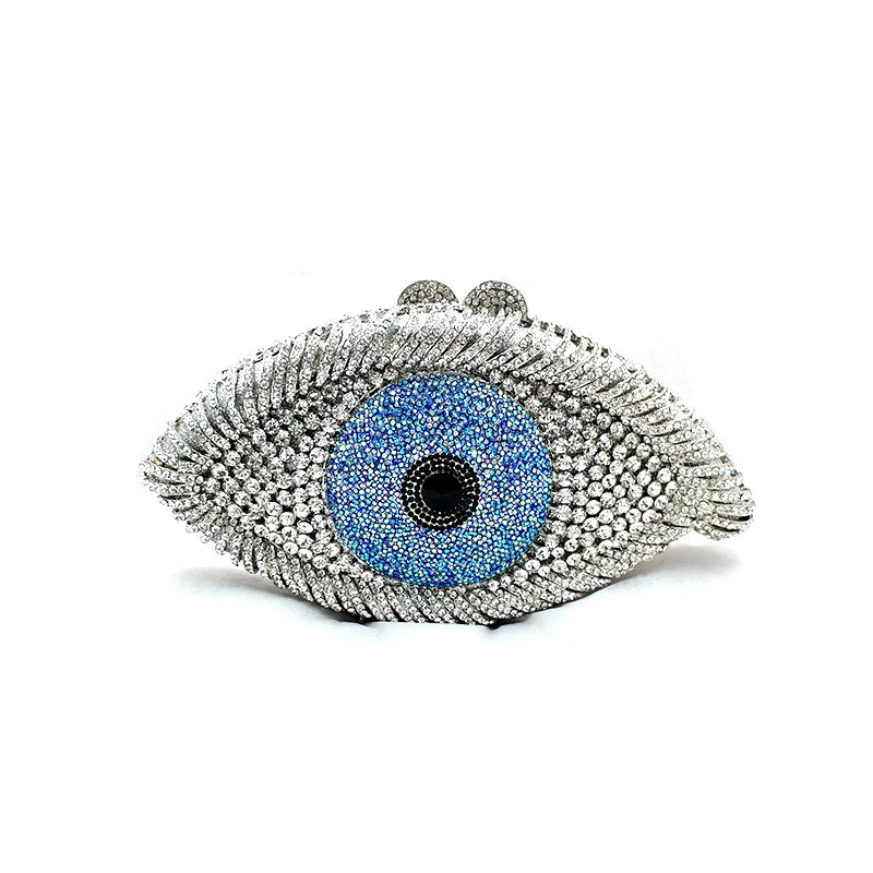 Fashion Elegant Women Evening Party Big Evil Eye Diamonds Luxury Clutches Pattern Crystal Purses Bridal Wedding Party Purses