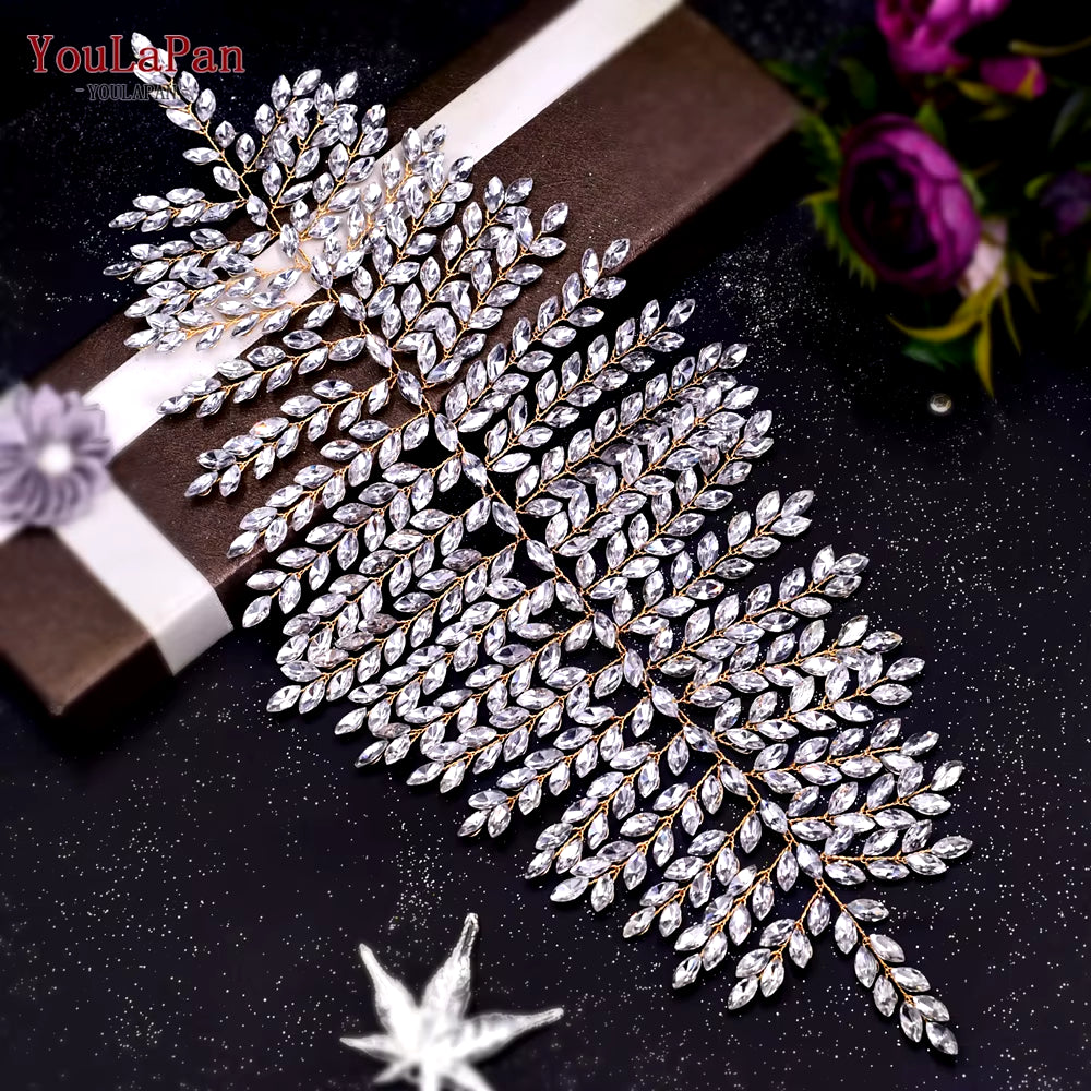 Handmade Crystal Rhinestones Silver Golden Wedding Headband Headpiece Jewelled Headband Wedding Hair Jewelry HP237