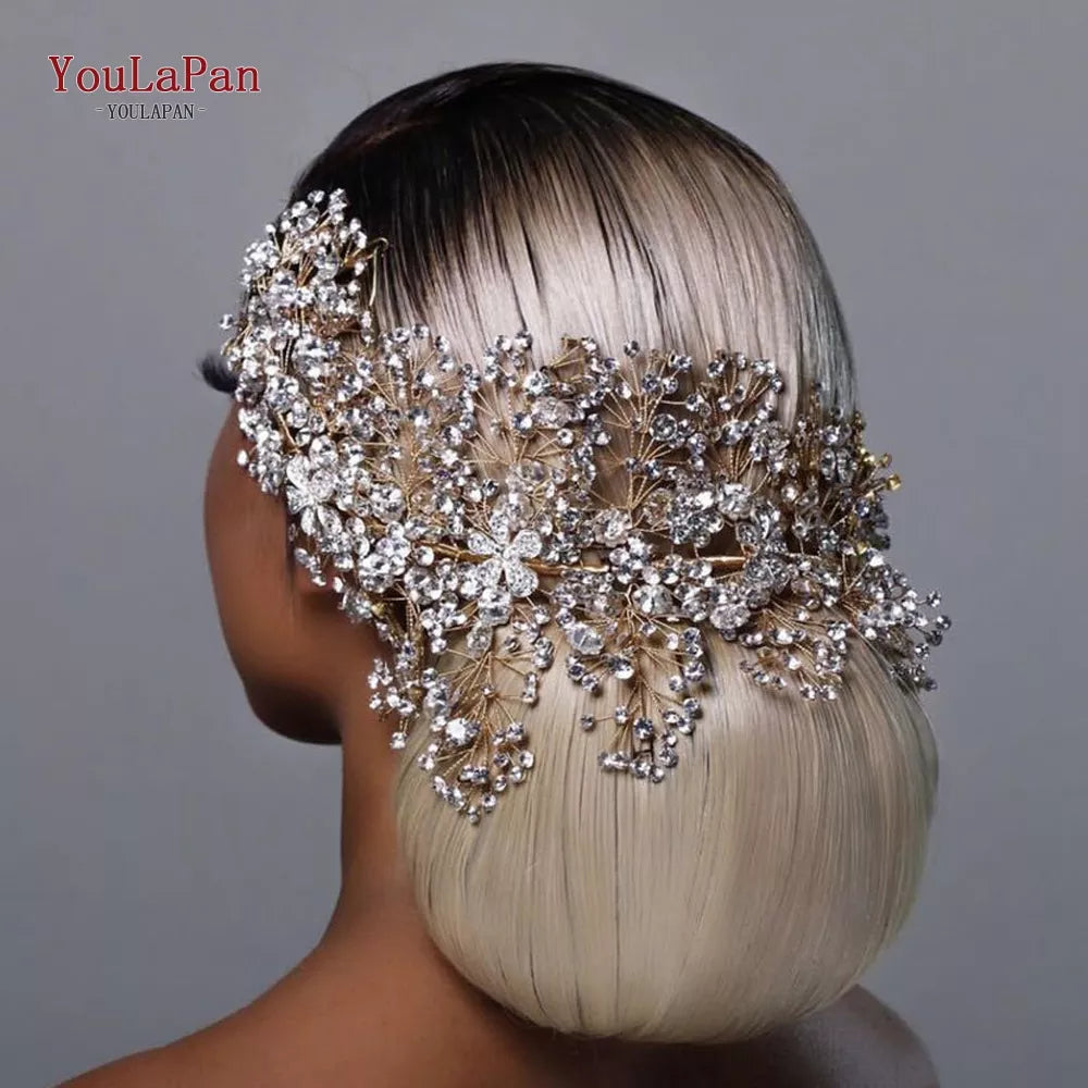 Luxury Bridal Crown Wedding Hair Accessories Bridal Tiara and Headdress Rhinestone Headband for Women Headpiece HP240