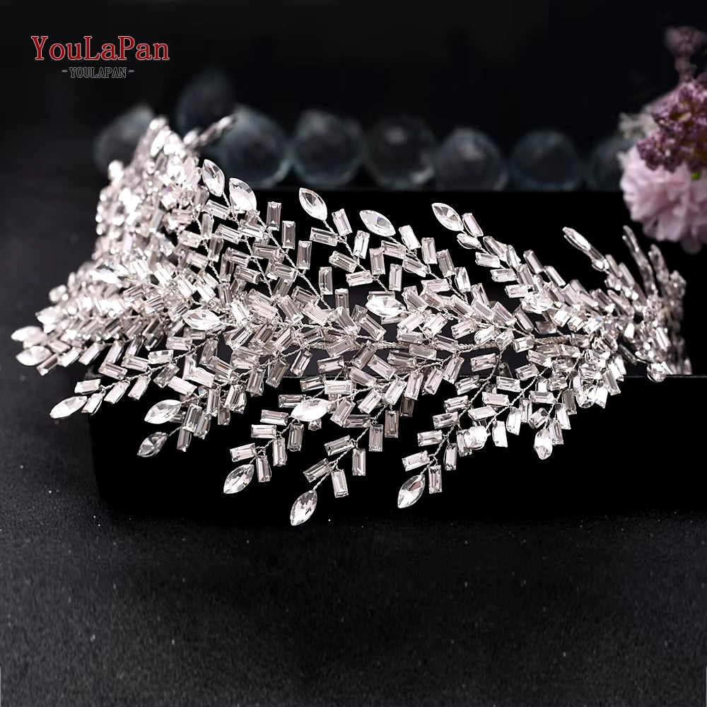 Bridal Tiaras for Wedding Rhinestone Hair Piece Crystal Headpiece Wedding Headpieces for Bride Hair Jewelry HP304