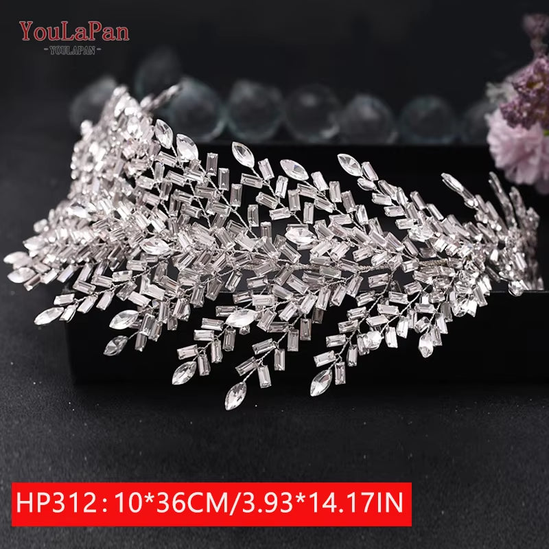 Bridal Tiaras for Wedding Rhinestone Hair Piece Crystal Headpiece Wedding Headpieces for Bride Hair Jewelry HP304