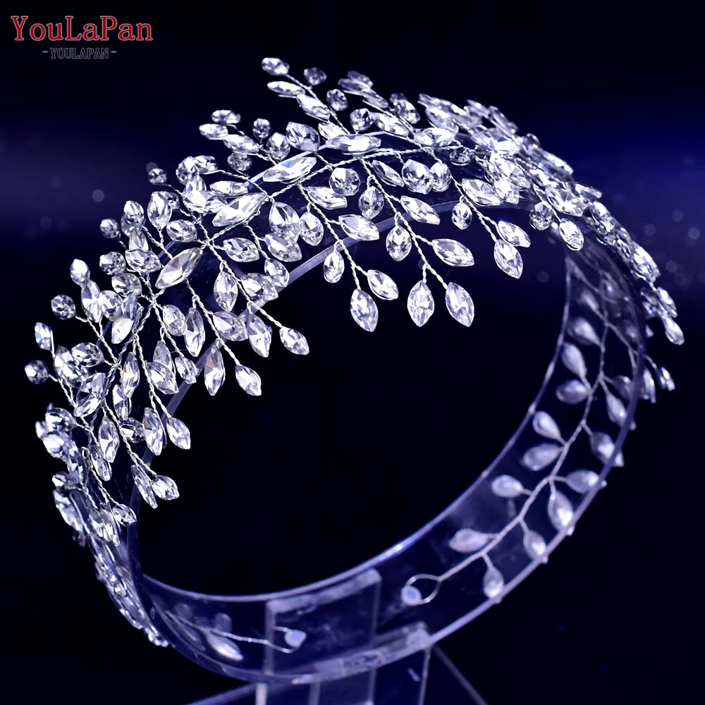 Handmade Crystal Rhinestones Silver Golden Wedding Headband Headpiece Jewelled Headband Wedding Hair Jewelry HP237