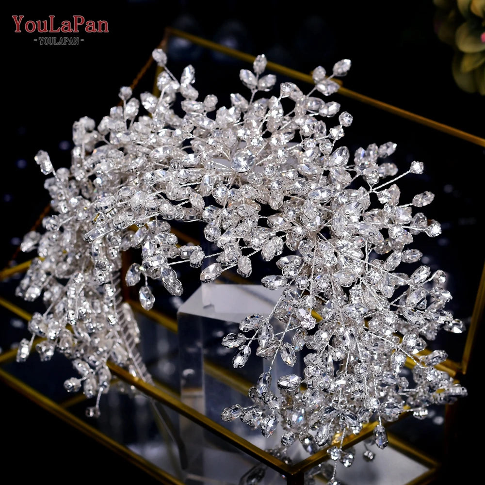 Pearl Hair Bands Women Hair Jewelry Rhinestone Headbands Women Tiara Wedding Headpieces for Bride Headband HP351